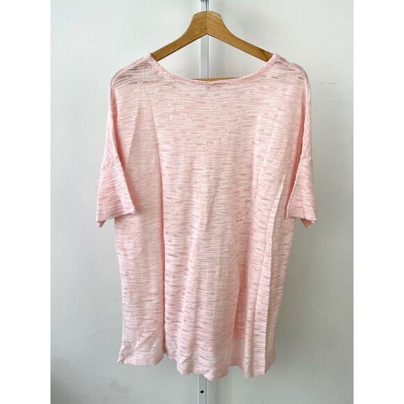 J. JILL Pure Jill  XL Lightweight Tunic Sweater Short Sleeve Cotton Viscose Pink - Picture 2 of 6